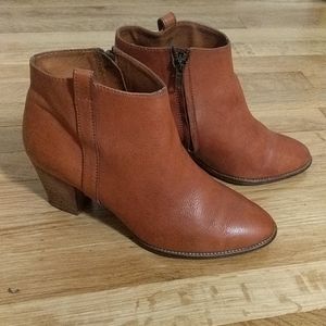 Madewell Zip-Up Billie Boot in Pecan Leather